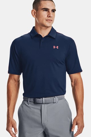 Picture of Under Armour zns Men's UA T2G Blocked Polo Shirt - Academy / Rush Red 409
