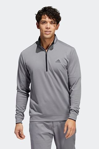 Picture of adidas Men's Lightweight Quarter Zip Sweater - Grey Three / Black