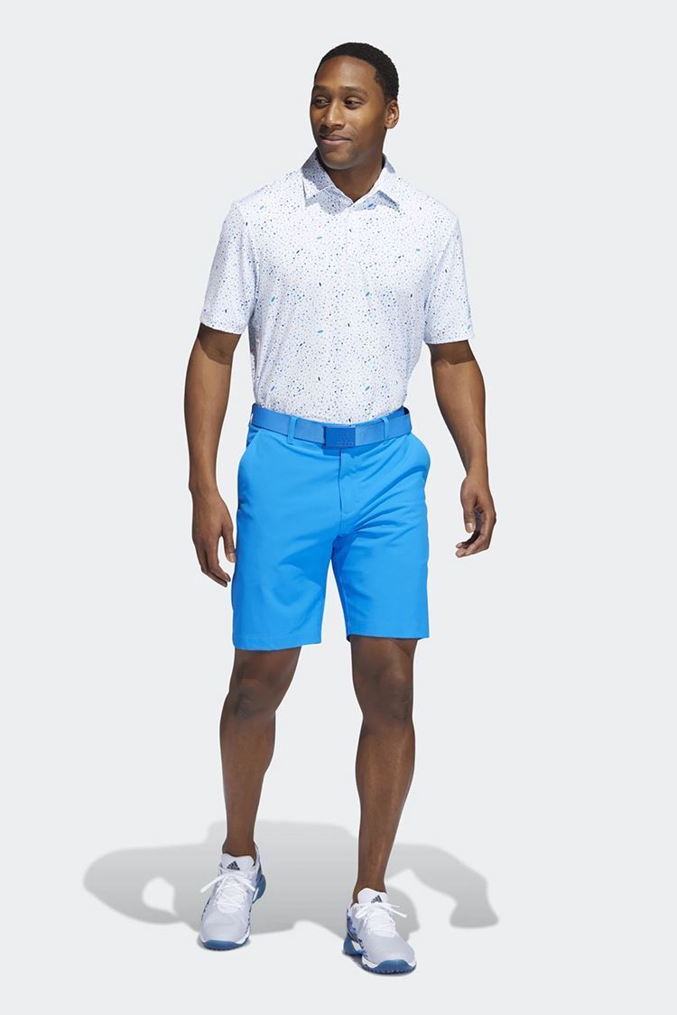 adidas Men's Flag Print Polo Shirt Blue Rush / Semi Mint Rush / Crew