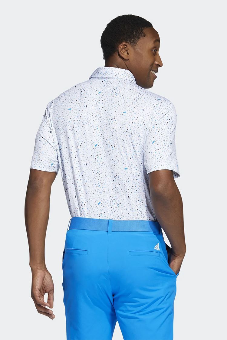 adidas Men's Flag Print Polo Shirt Blue Rush / Semi Mint Rush / Crew