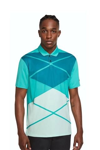 Picture of Nike zns Men's Dri - Fit Vapor Argyle Polo Shirt - Washed Teal 392