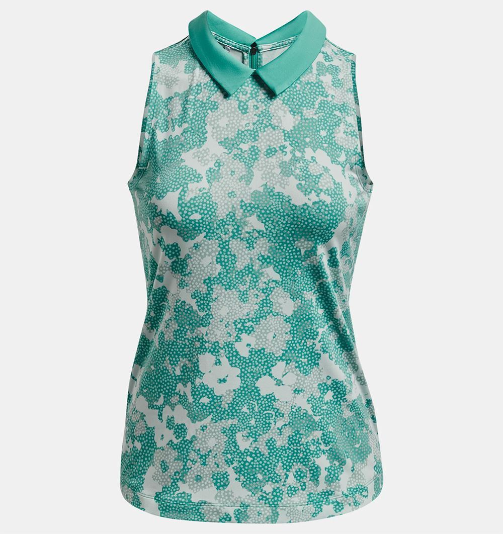 Picture of Under Armour Women's UA Zinger Rise Sleeveless Polo Shirt - Neptune / Metallic Silver  369