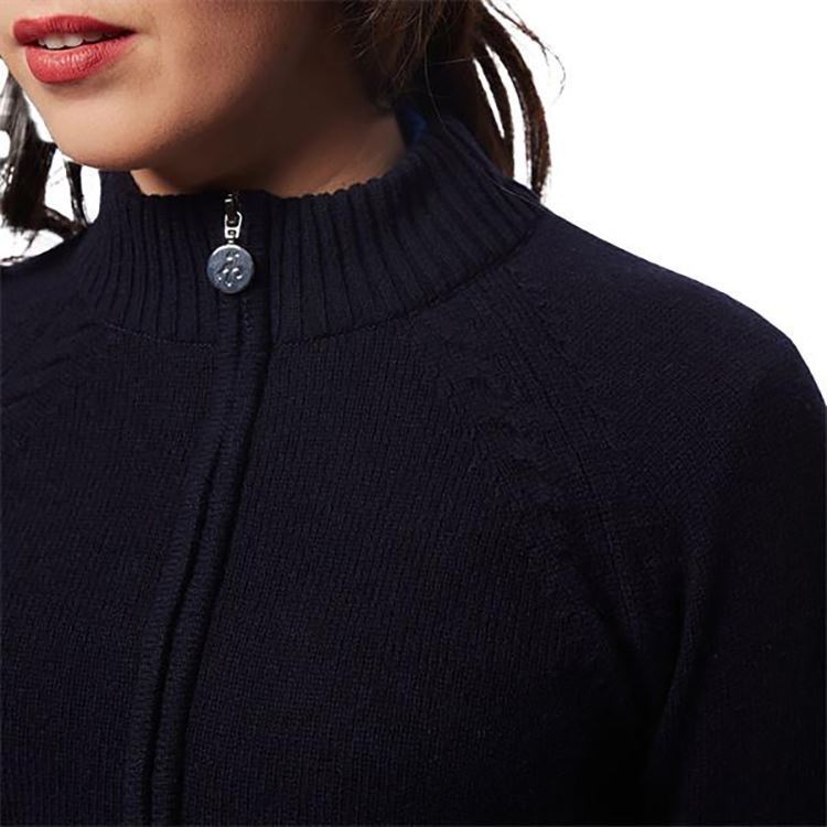 Picture of Green Lamb Ladies Gigi Superwool Half Zip Sweater - Navy (UK 20 ONLY)