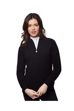 Show details for Green Lamb Ladies Gigi Superwool Half Zip Sweater - Black (UK: 20 ONLY)