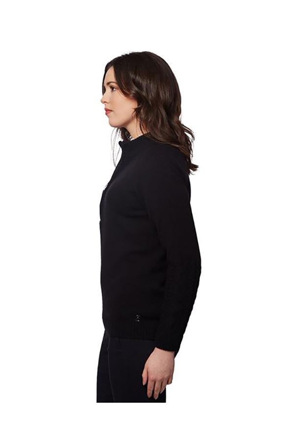 Picture of Green Lamb Ladies Gigi Superwool Half Zip Sweater - Black (UK: 20 ONLY)