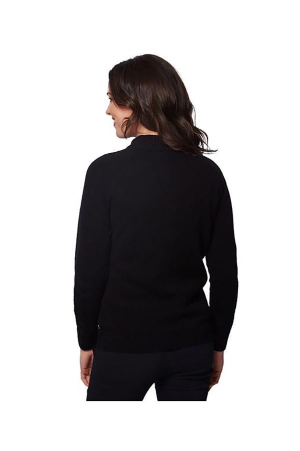 Picture of Green Lamb Ladies Gigi Superwool Half Zip Sweater - Black (UK: 20 ONLY)