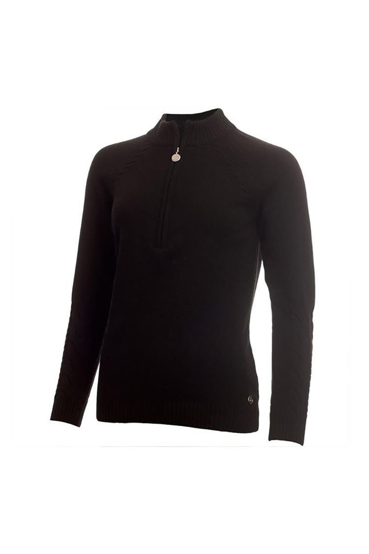 Picture of Green Lamb Ladies Gigi Superwool Half Zip Sweater - Black (UK: 20 ONLY)