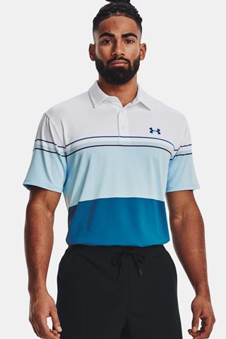 Picture of Under Armour ZNS Men's UA Playoff 2.0 Polo Shirt - White / Opal Blue 141
