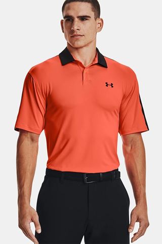 Picture of Under Armour Men's UA T2G Blocked Polo Shirt - Electric Tangerine / Black 824