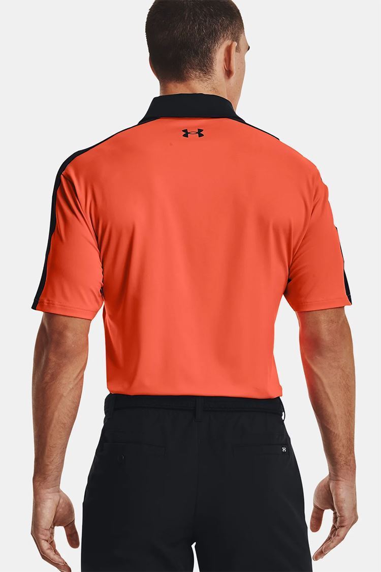 Picture of Under Armour zns Men's UA T2G Blocked Polo Shirt - Electric Tangerine / Black 824