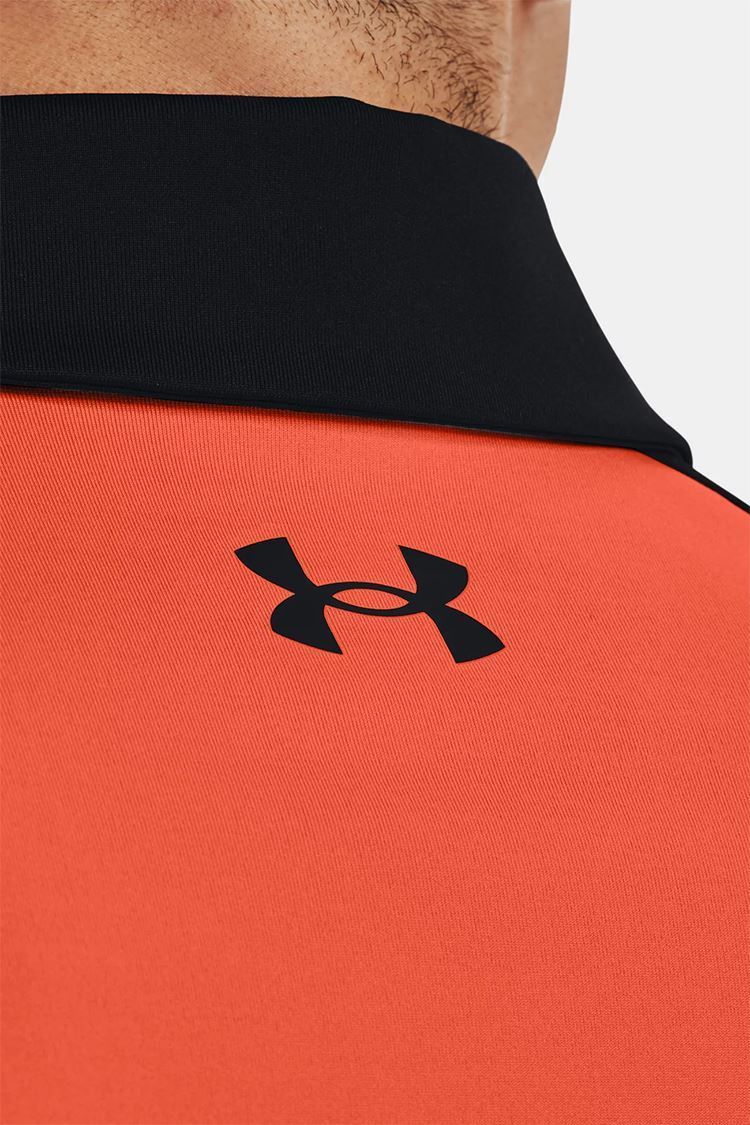 Picture of Under Armour zns Men's UA T2G Blocked Polo Shirt - Electric Tangerine / Black 824