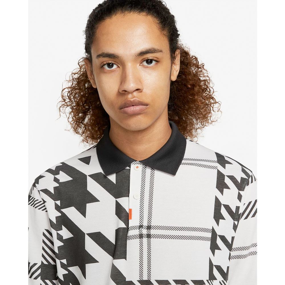 Picture of Nike Men's Plaid Mesh Golf Polo Shirt - White