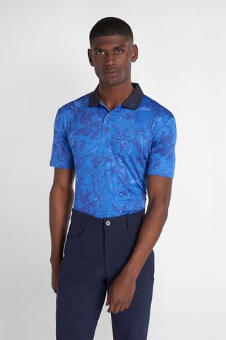 Picture of Calvin Klein zns Men's Grunge Print Polo Shirt - Ocean Blue