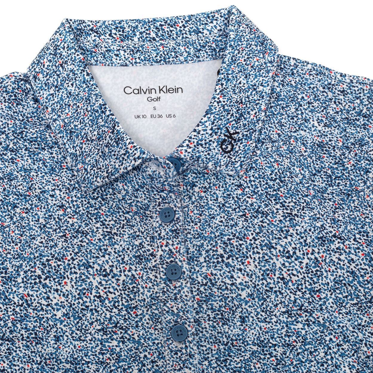 Picture of Calvin Klein Ladies Alden Polo Shirt - White / Navy - UK8 Only