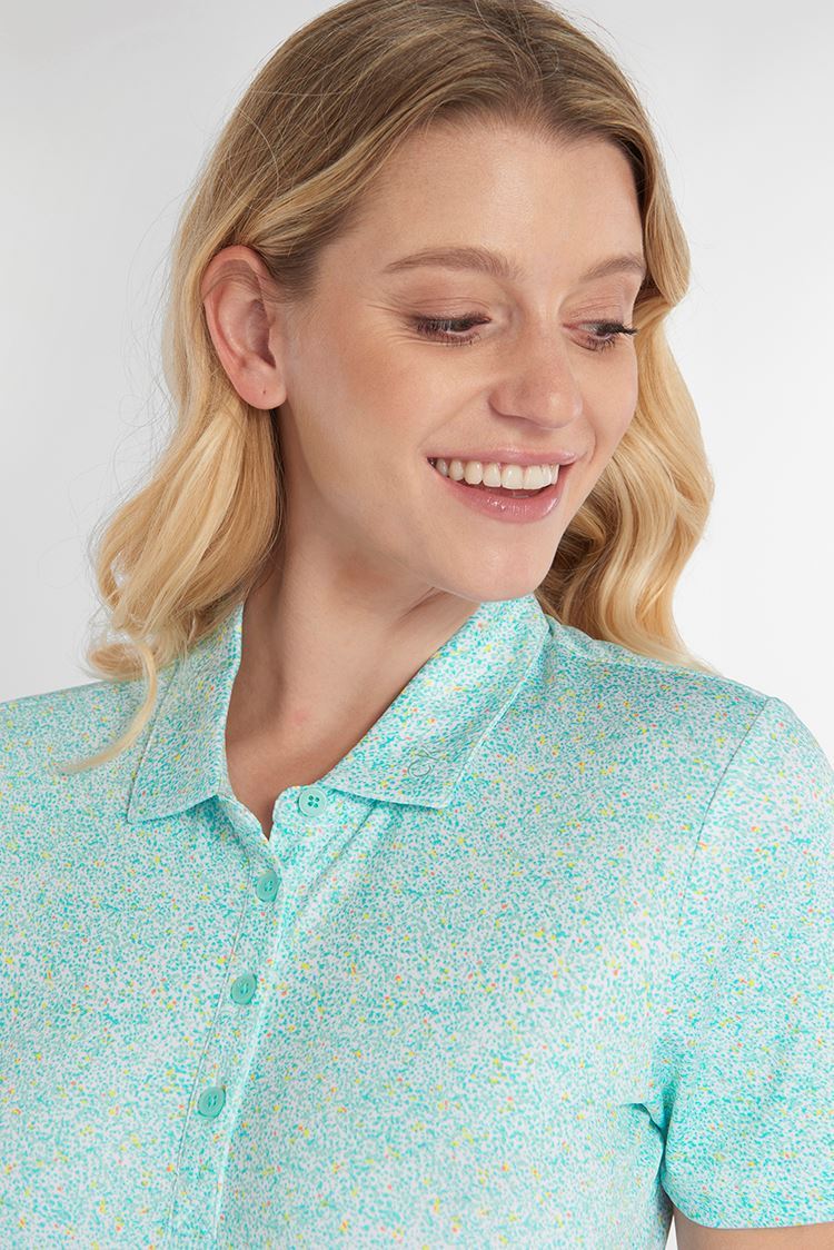 Picture of Calvin Klein Ladies Alden Polo Shirt - Light Opal - UK: 8 ONLY