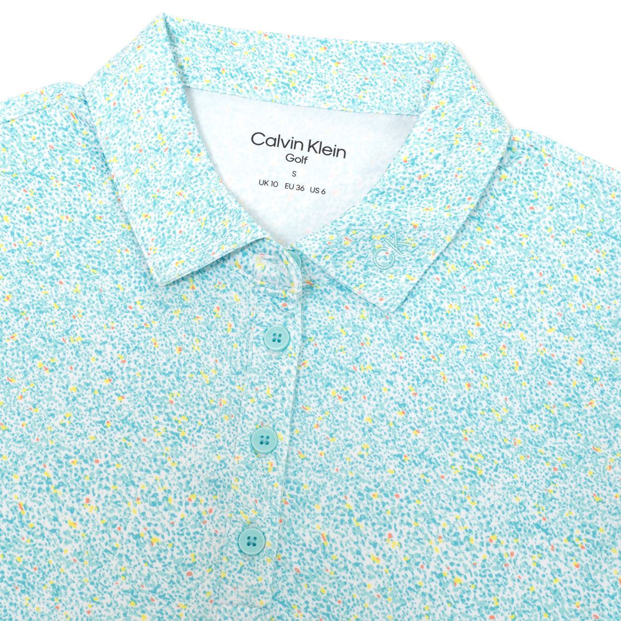 Picture of Calvin Klein Ladies Alden Polo Shirt - Light Opal - UK: 8 ONLY