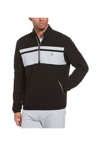 Picture of Original Penguin Men's Blocked 1/4 Zip Windshirt - Caviar 001 - LARGE ONLY
