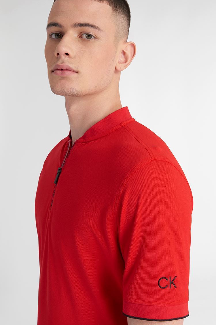 Picture of Calvin Klein Men's Del Monte Polo Shirt - Card Red - LARGE ONLY