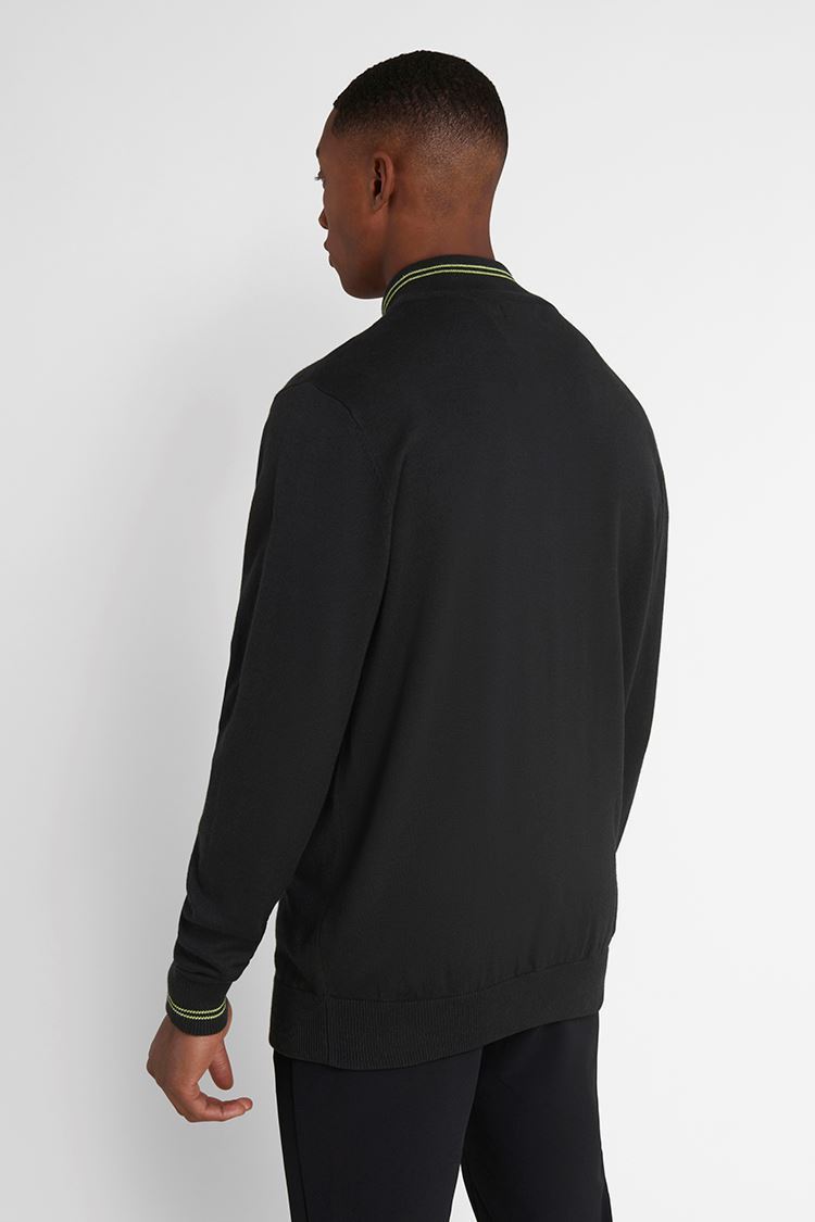 Picture of Calvin Klein zns  Men's Monaco 1/2 Zip Sweater - Black / Lime (XL ONLY)