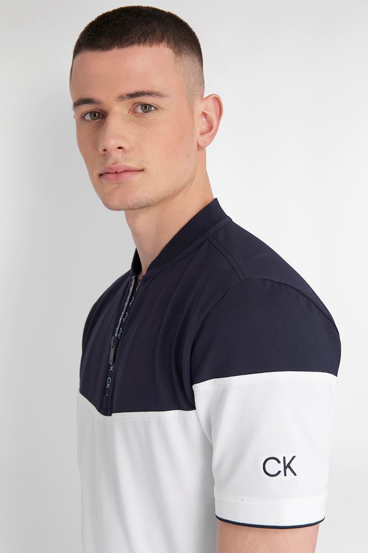 Picture of Calvin Klein Men's Cypress Polo Shirt - White / Navy - XXL Only