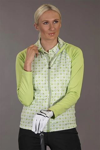 Picture of Island Green ZNS Ladies Geometric Print Raglan Sleeve Jacket - Apple