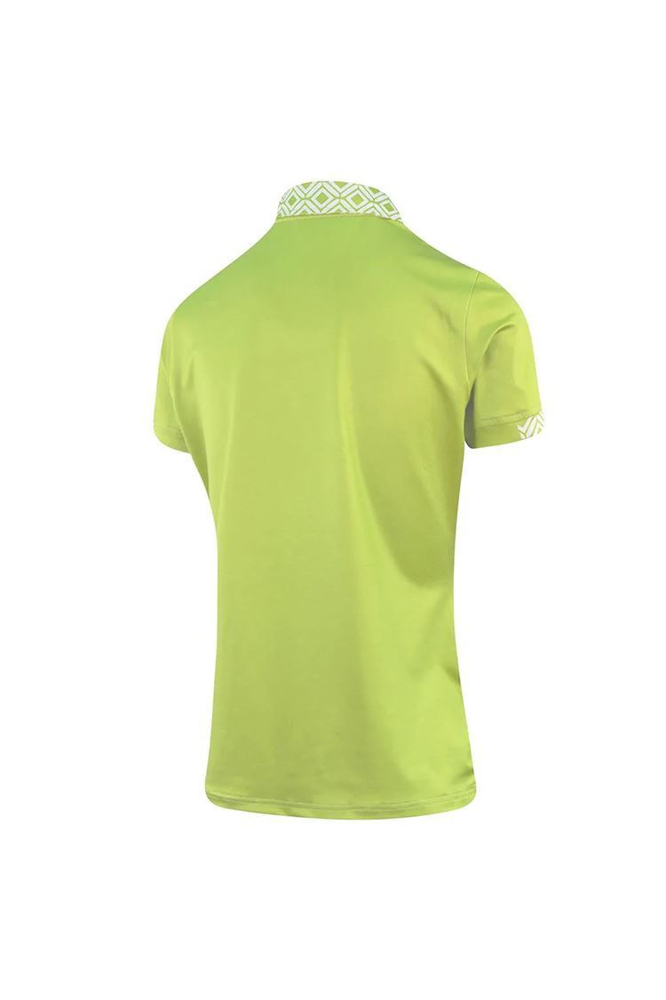 Picture of Island Green Ladies Geometric Zip Neck Polo Shirt - Apple