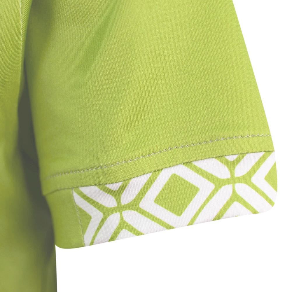 Picture of Island Green Ladies Geometric Zip Neck Polo Shirt - Apple