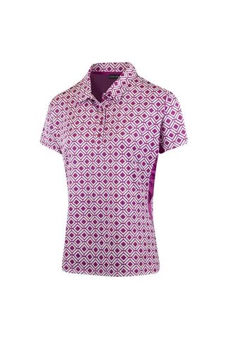 Picture of Island Green zns Ladies Geometric Print Polo Shirt - Orchid