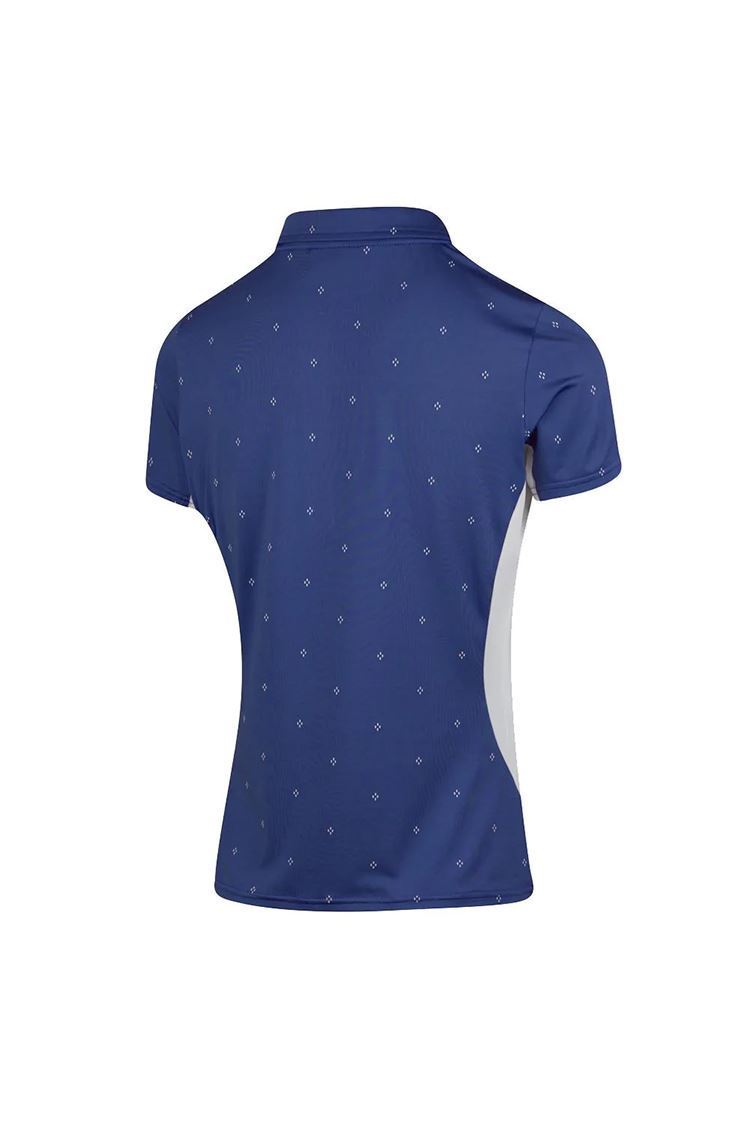 Picture of Island Green Ladies Diamond Print Polo Shirt - Navy