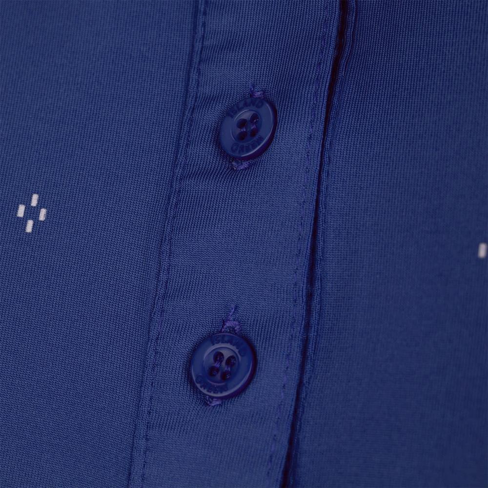 Picture of Island Green Ladies Diamond Print Polo Shirt - Navy