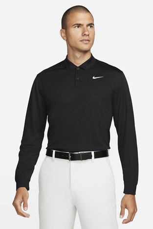 Show details for Nike Men's Dri Fit Victory Long Sleeve Polo Shirt - Black 010