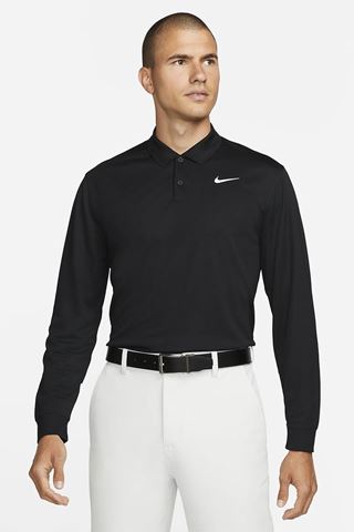 Nike Men's Dri Fit Victory Long Sleeve Polo Shirt - Black 010 - DN2344