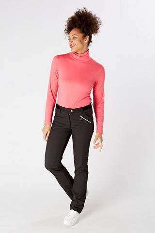 Picture of Swing out Sister Ladies Chamomile Roll Neck Top - Hot Pink