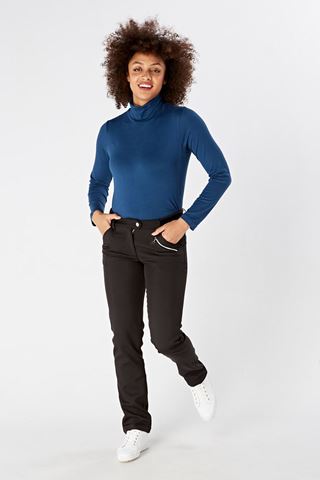 Picture of Swing out Sister Ladies Chamomile Roll Neck Top - Lapis Blue