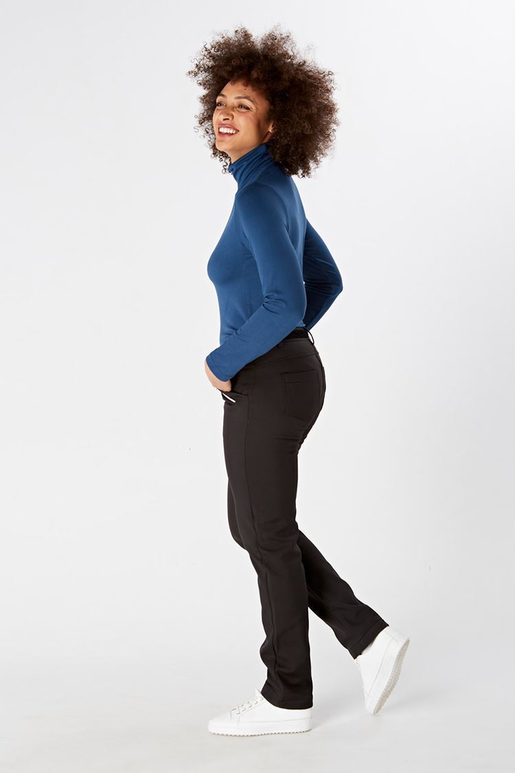 Picture of Swing out Sister Ladies Chamomile Roll Neck Top - Lapis Blue