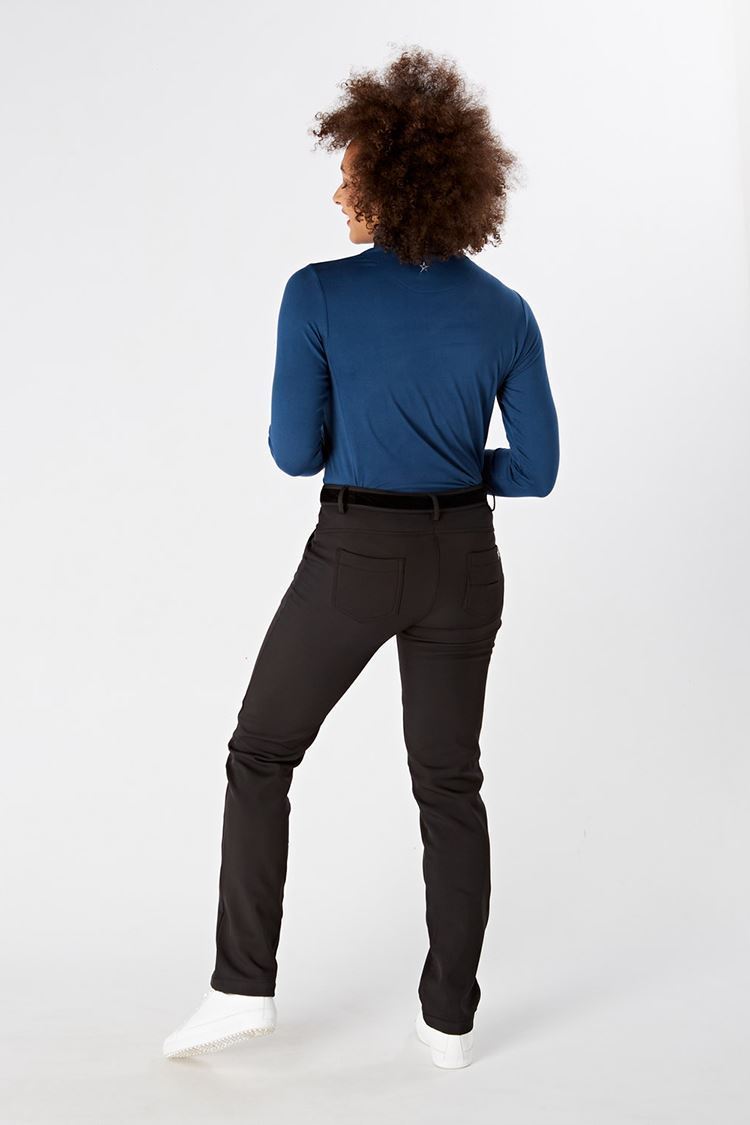 Picture of Swing out Sister Ladies Chamomile Roll Neck Top - Lapis Blue