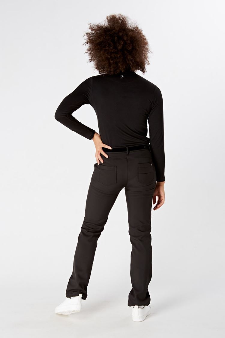 Picture of Swing out Sister Ladies Chamomile Roll Neck Top - Black