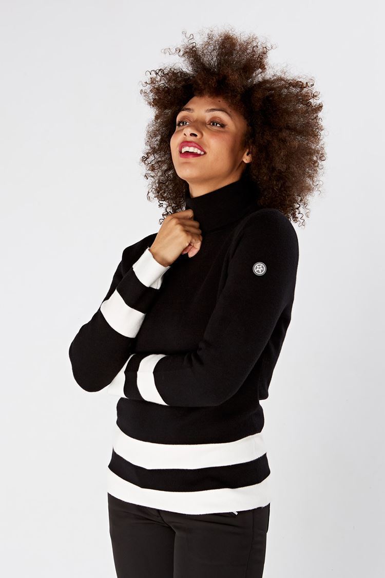 Picture of Swing out Sister zns Ladies Cedar Sweater - Black Magic / White