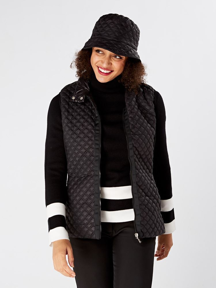 Picture of Swing out Sister zns Ladies Cedar Sweater - Black Magic / White