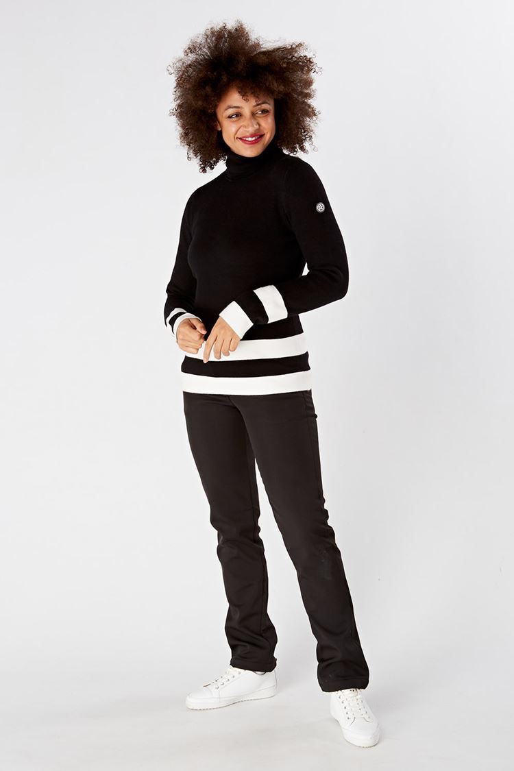 Picture of Swing out Sister zns Ladies Cedar Sweater - Black Magic / White