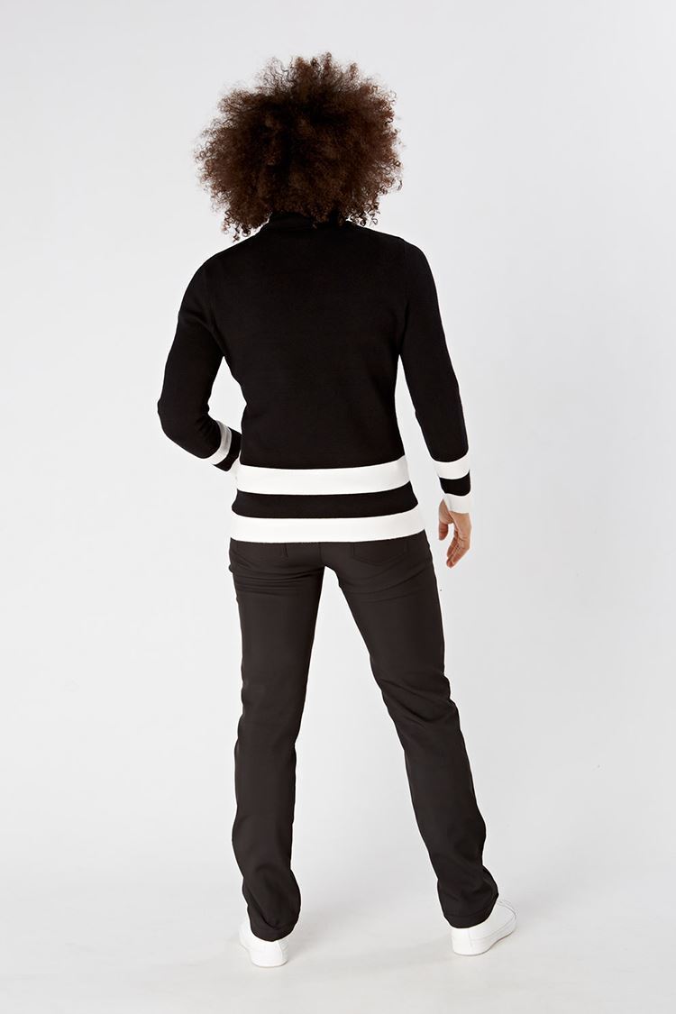 Picture of Swing out Sister zns Ladies Cedar Sweater - Black Magic / White