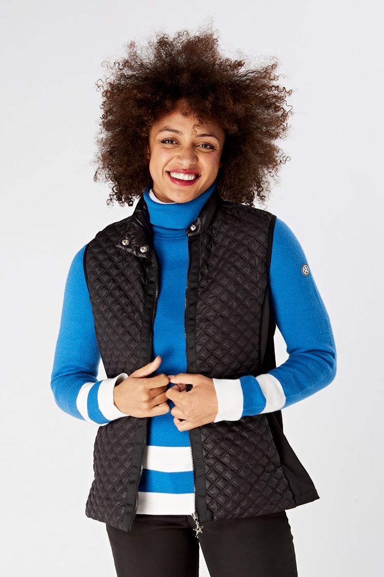 Picture of Swing out Sister Ladies Cedar Sweater - Lapis Blue / White