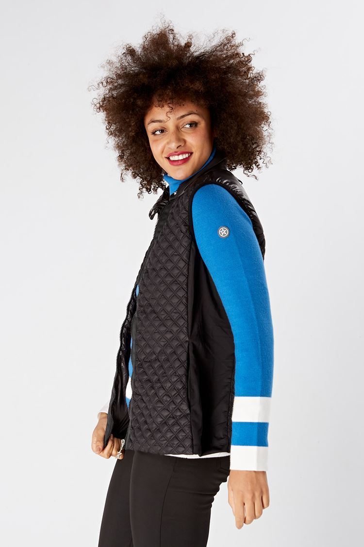 Picture of Swing out Sister Ladies Cedar Sweater - Lapis Blue / White