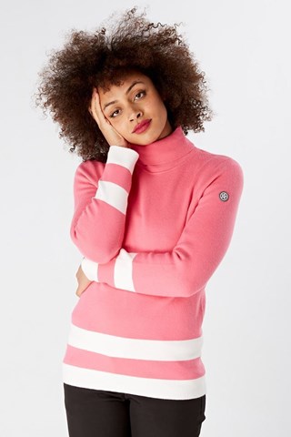 Picture of Swing out Sister zns Ladies Cedar Sweater - Hot Pink / White