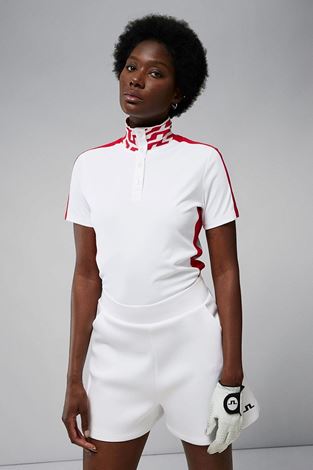 Show details for J.Lindeberg Ladies Pip Golf Polo Shirt - White 0000