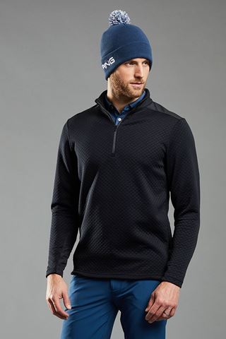 Picture of Ping Golf Men's Marshall Half Zip Fleece Sweater - Black / Black