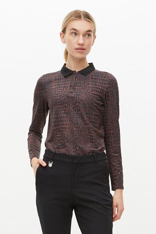Picture of Rohnisch Ladies Sia Polo Shirt - Brown Crocco