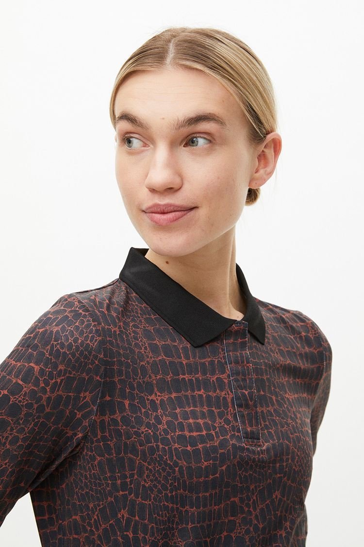Picture of Rohnisch zns  Ladies Sia Polo Shirt - Brown Crocco - S ONLY