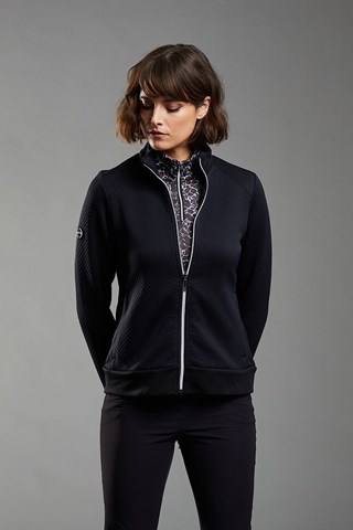 Picture of Ping Ladies zns Agatha Full Zip Fleece Midlayer - Black / Black