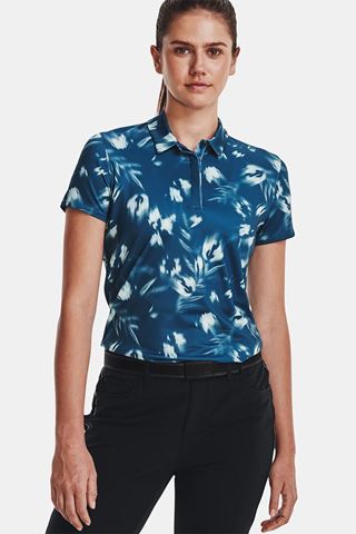 Picture of Under Armour Women's UA Zinger Blur Polo Shirt - Petrol Blue / Fuse Teal 437